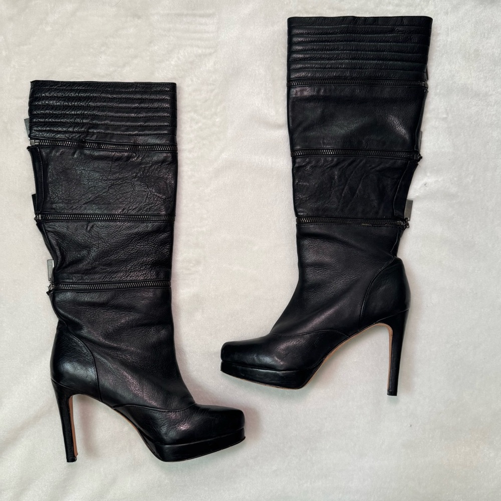 Fabulous Y2K Geren Ford Convertible Leather Stiletto Boots w/ a Grunge Punk Vibe - Picture 7 of 15